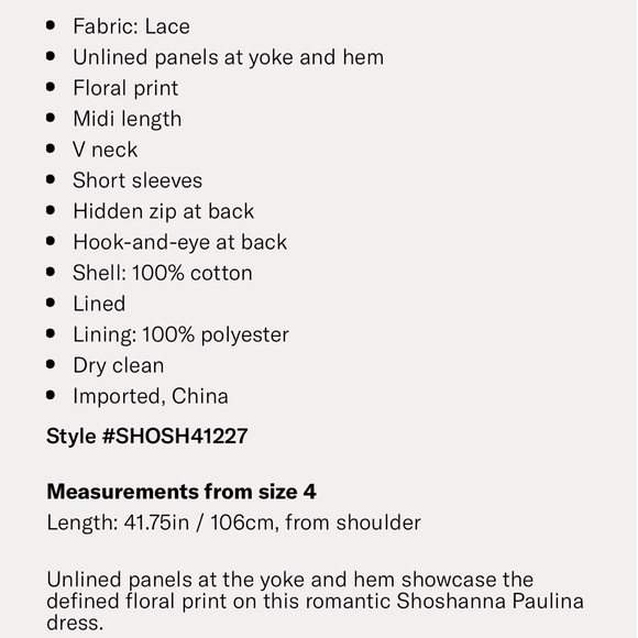 NWT Shoshanna Orchid Lace Paulina Dress - Picture 8 of 8